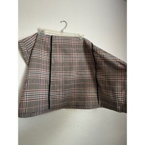 ModCloth Plaid A-Line Mini Skirt Women Size 28 Button Zipper Front Detail